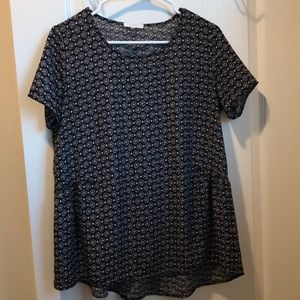 Pleione Black and Pink Short Sleeve Size Small